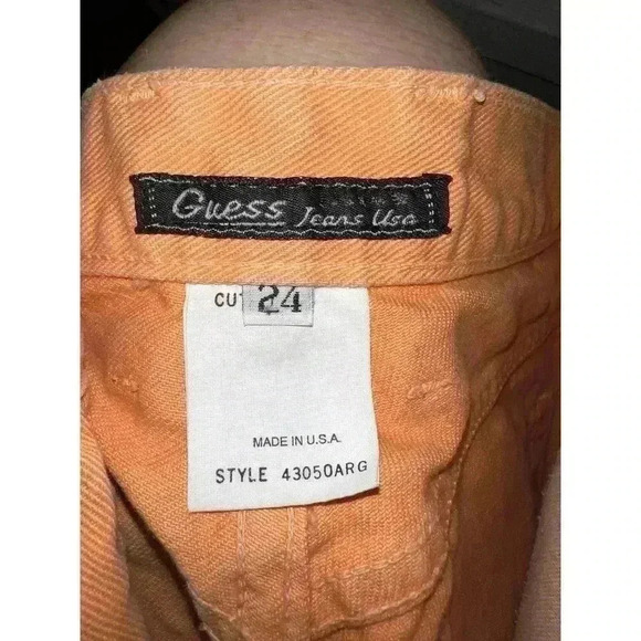 VINTAGE GUESS ORANGE JEANS SIZE 24 - Picture 4 of 13